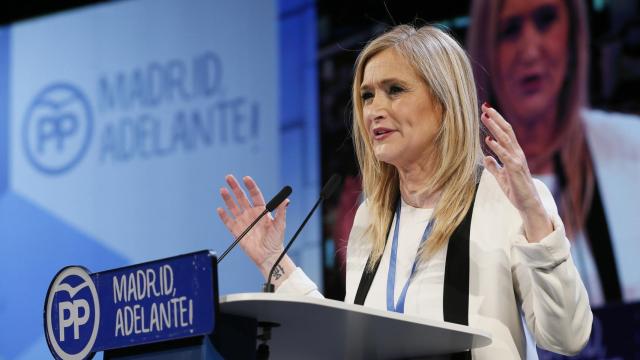 La presidenta de la Comunidad de Madrid, Cristina Cifuentes, durante su intervención en la segunda jornada del XVI Congreso del PP de Madrid