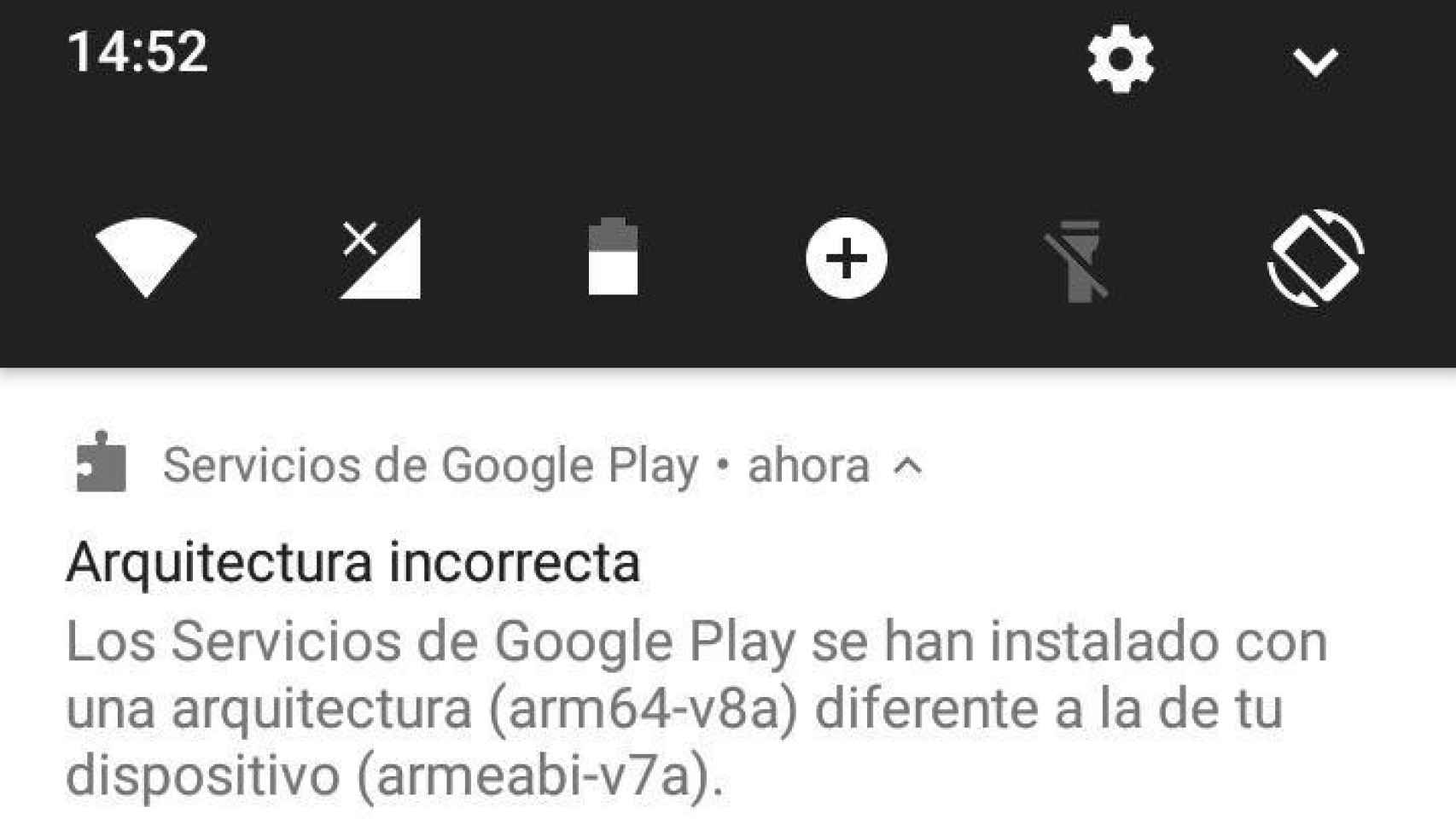«Los Servicios de Google Play se han instalado con una arquitectura incorrecta» ¿Cómo puedo arreglarlo?