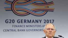El ministro alemán de Finanzas Wolfgang Schaeuble durante la reunión del G-20 en Baden Baden.