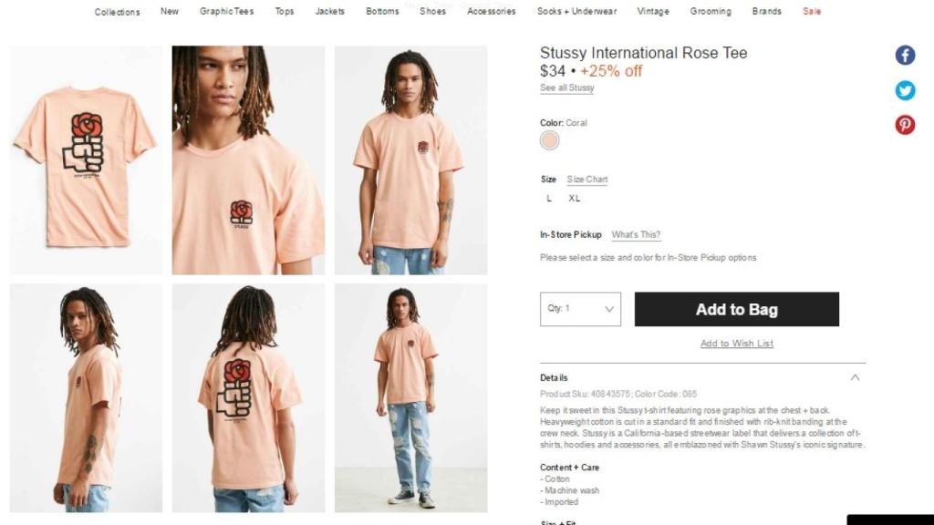 El diseño que distribuye la marca Urban Outifitters.