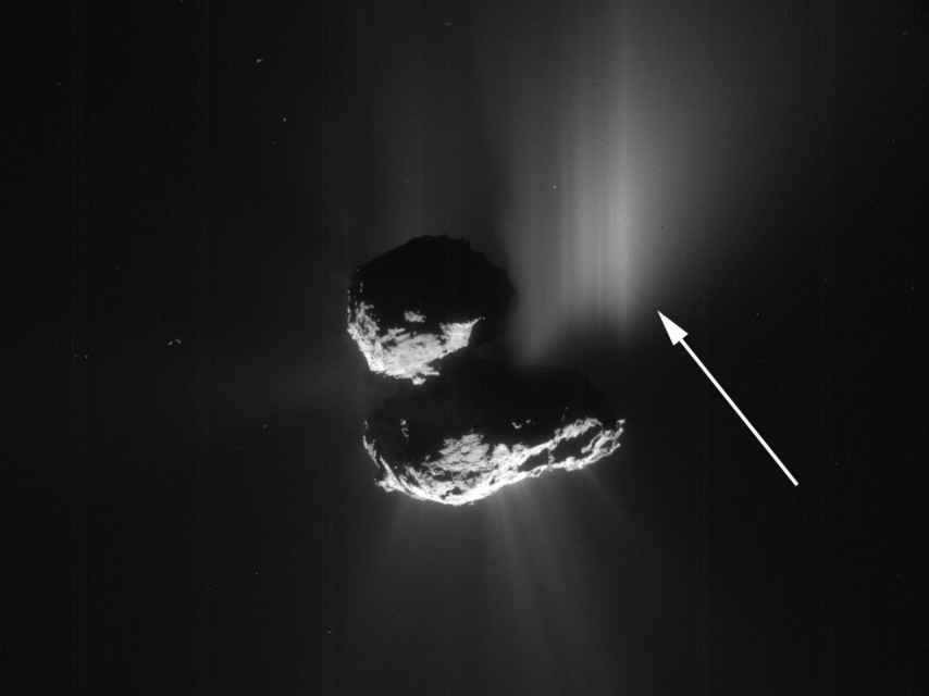 Una foto capta el momento del estallido en el cometa Chury.