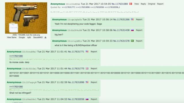 Captura de pantalla de la publicación en el foro 4Chan