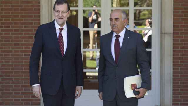 El expresidente de Murcia, Alberto Garre, y Mariano Rajoy.
