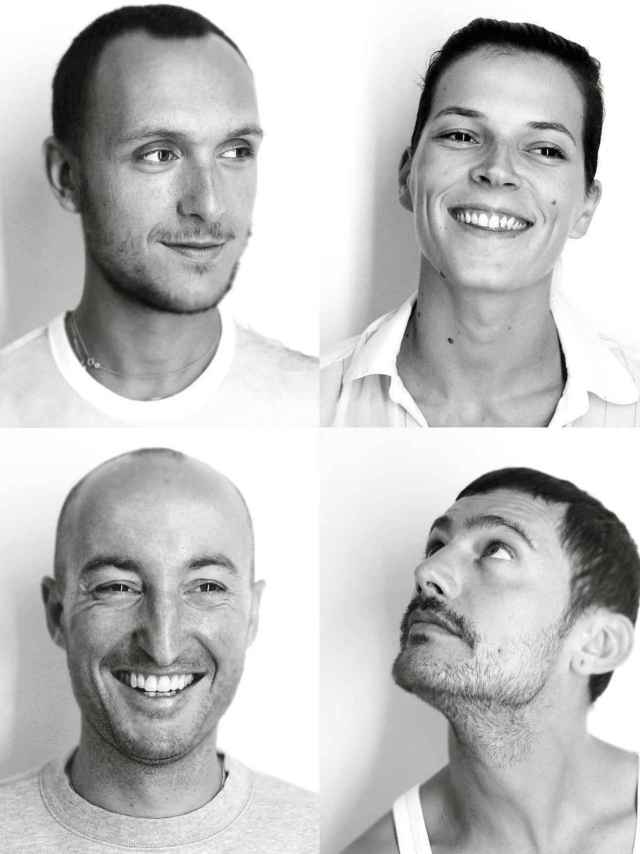 Gorka Postigo, Bimba Bosé, Diego Postigo y David Delfín, los creadores de la marca Daviddeflín.