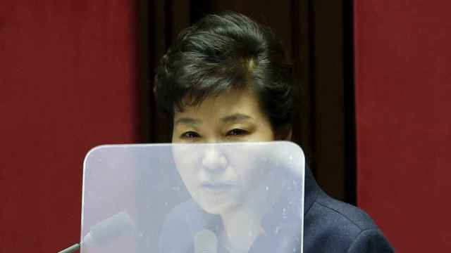 La expresidenta coreana, durante una intervención en el Parlamento.