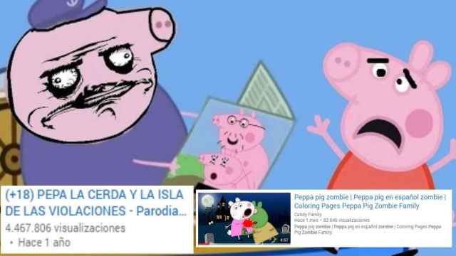Una de las parodias adultas de Peppa Pig, y uno de los vídeos destinados a niños.
