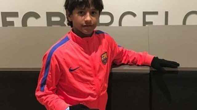Manu, con ropa de entrenamiento del FC Barcelona.