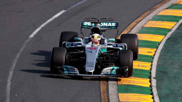 El W08 de Lewis Hamilton durante el GP de Australia.