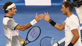 Federer y Nadal, durante un partido.