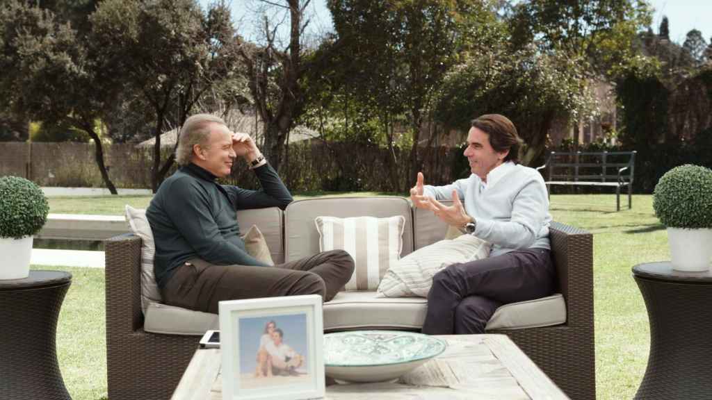 El expresidente del Gobierno, José María Aznar, en un momento de la entrevista con Bertín Osborne.