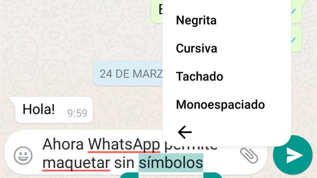 WhatsApp tiene nueva forma de poner negrita, cursiva, tachado...