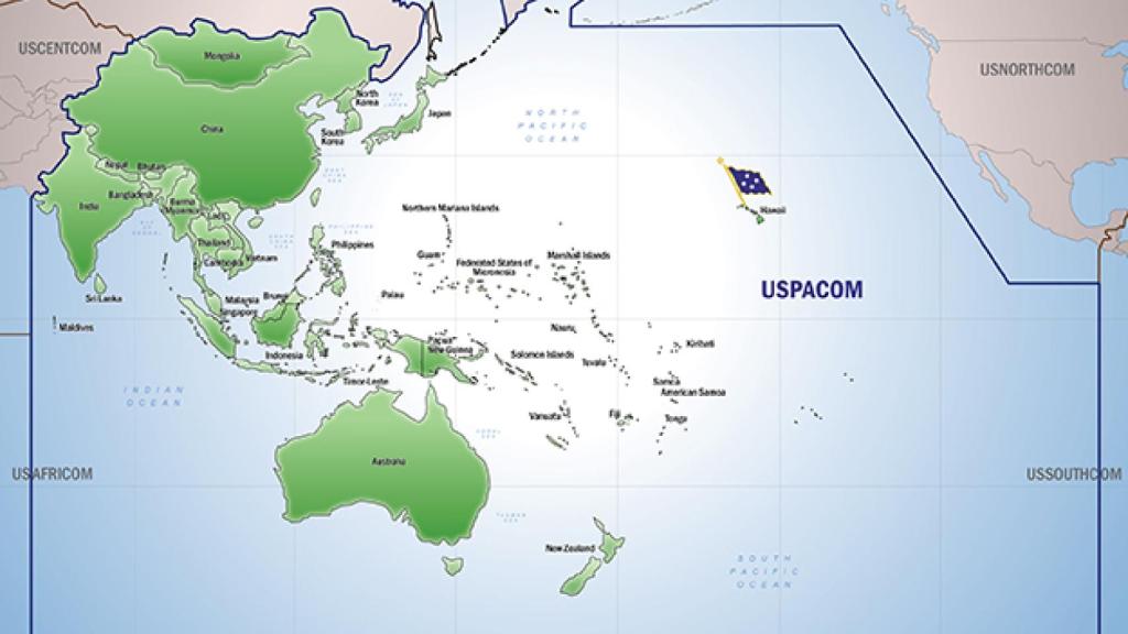 Mapa del Comando Pacífico de EEUU