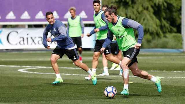 Bale entrena con el grupo en Valdebebas