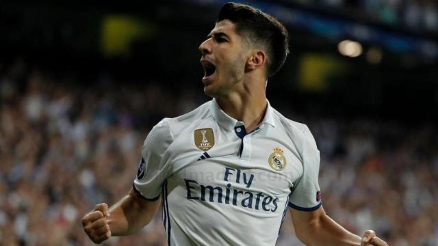 Marco Asensio celebra su gol