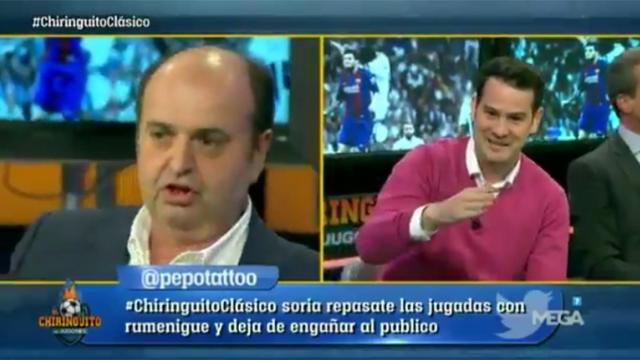 Quim y Juanma en El Chiringuito. Foto: Twitter (@elchiringuitotv)