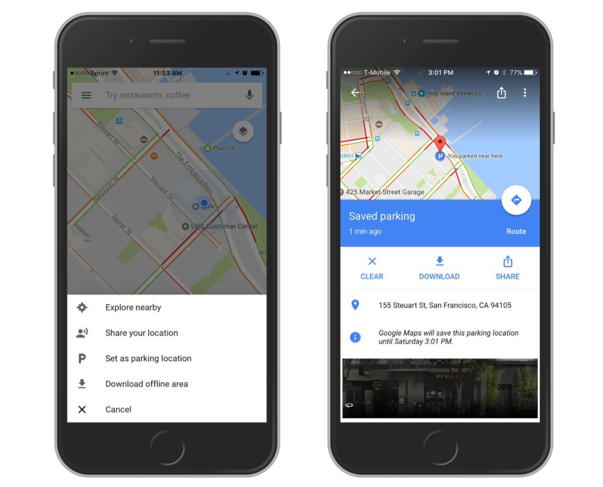 aparcamiento google maps ios