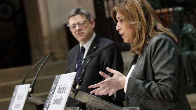 Ximo Puig y Susana Díaz en el Palu de la Generalitat.