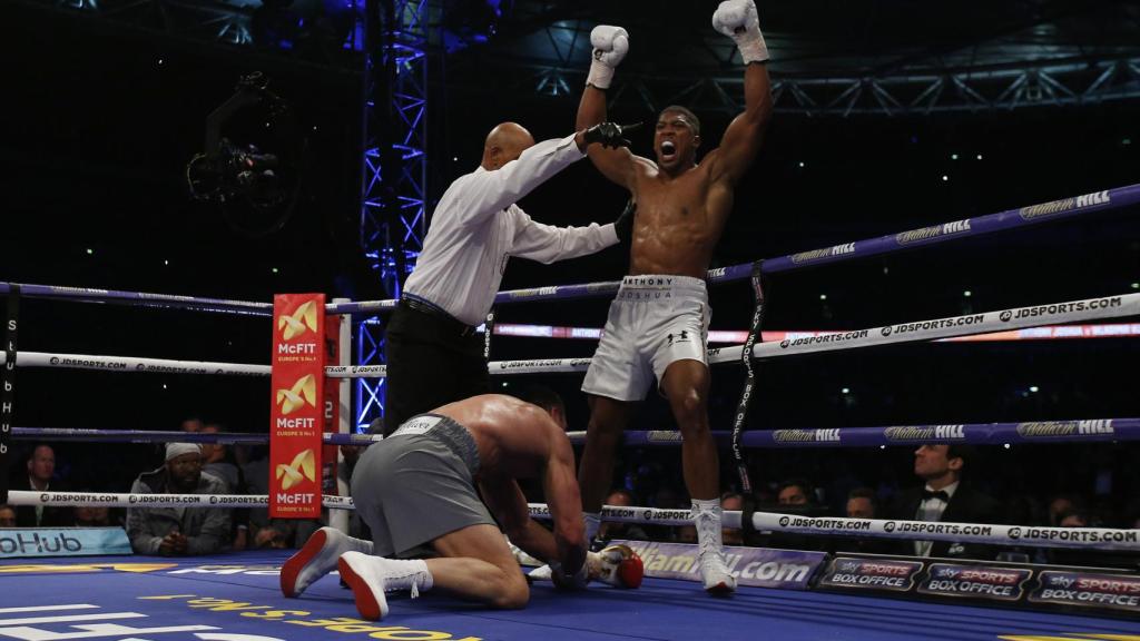Anthony Joshua, durante la pelea.