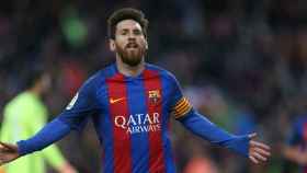 Messi celebra un gol en uno de los partidos del Barça
