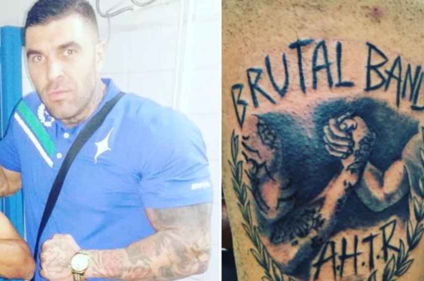 Manuel Herrera, sevillano de 28 años, tiene tatuadas en una de sus piernas las letras A.H.T.R. (Adolf Hitler Tenía Razón).