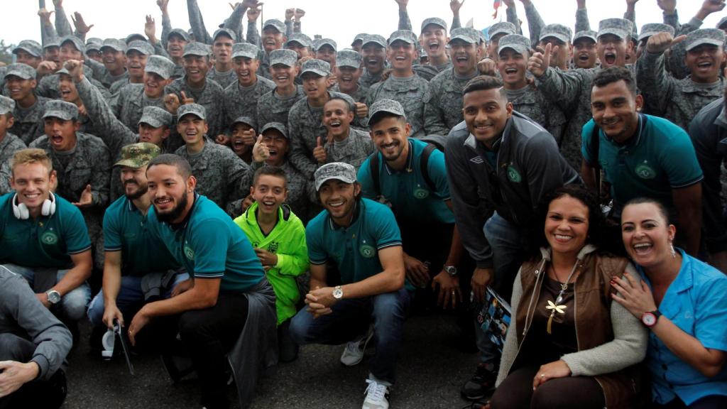 El recibimiento al Chapecoense en Medellín.