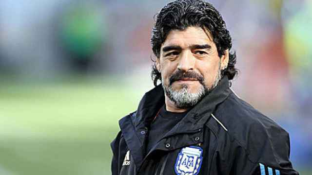 Diego Armando Maradona como seleccionador de Argentina.