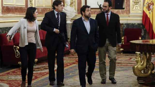 Los portavoces de Podemos, PP, Cs y PSOE. / EFE