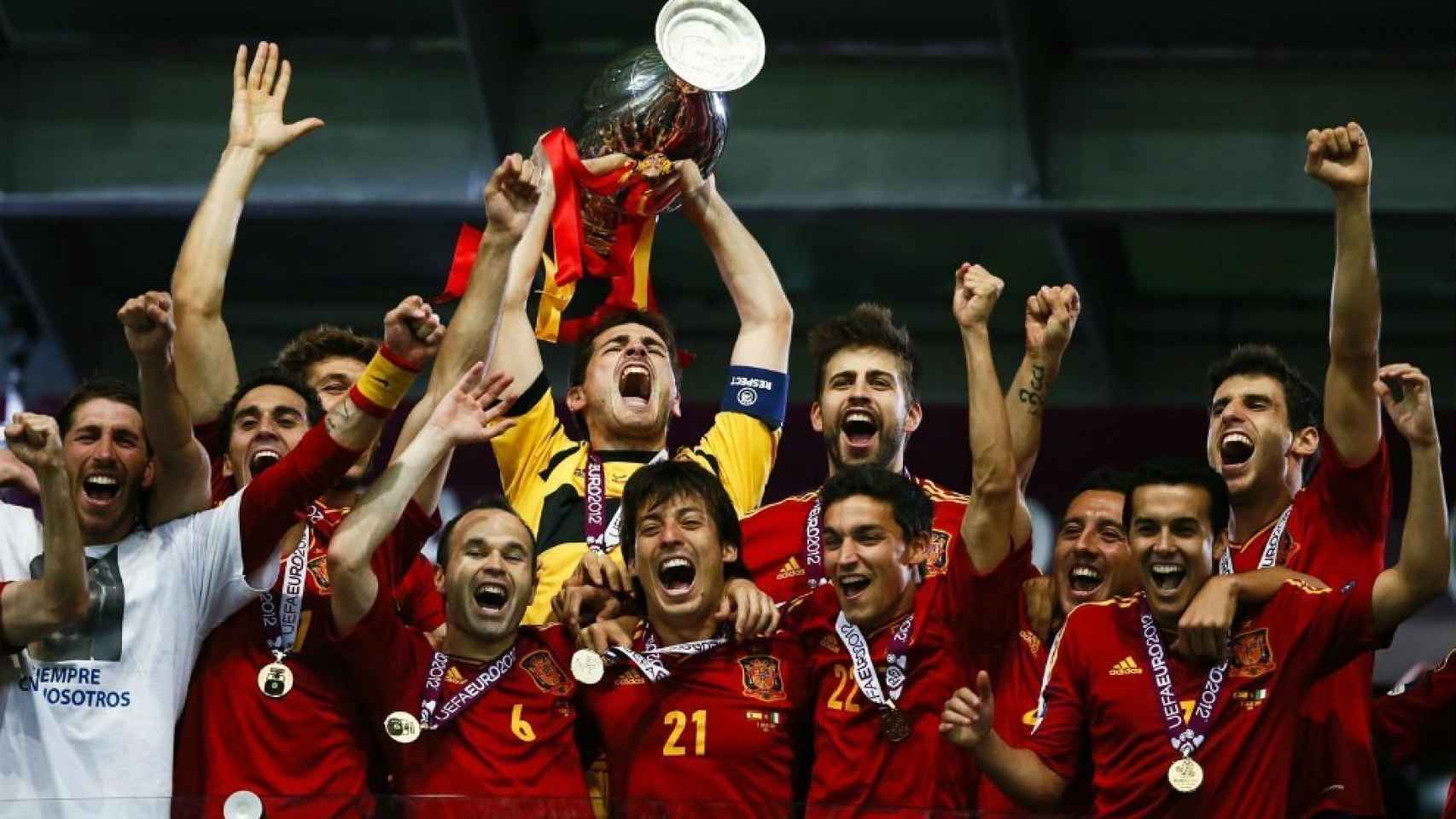 Imagen de la selección al ganar la Eurocopa de 2012.