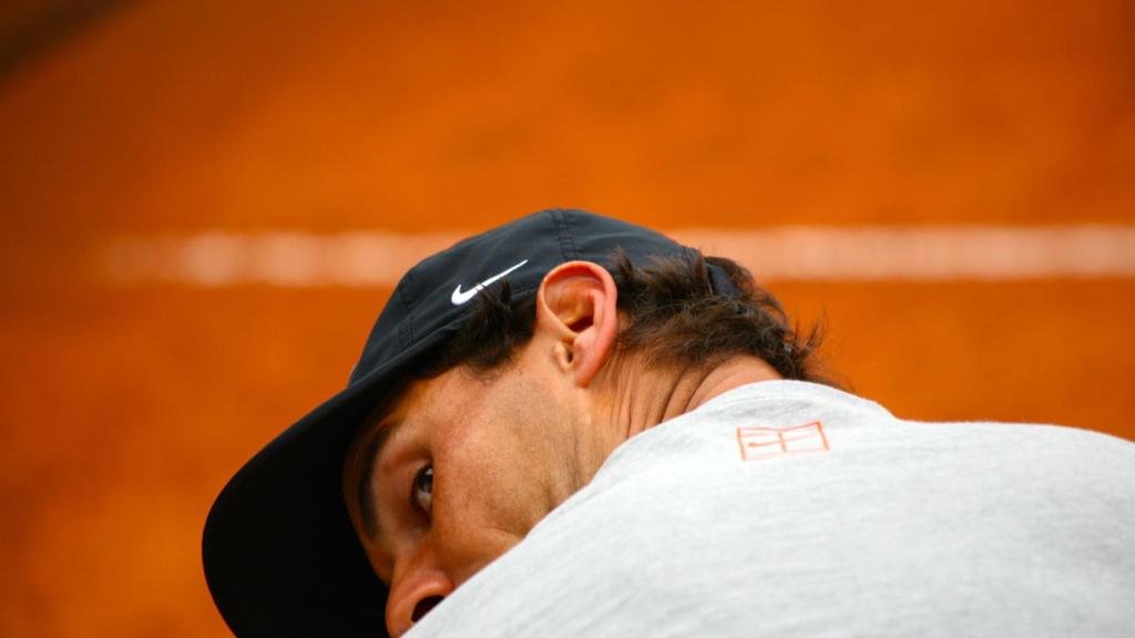 Nadal, en un entrenamiento en Roma.