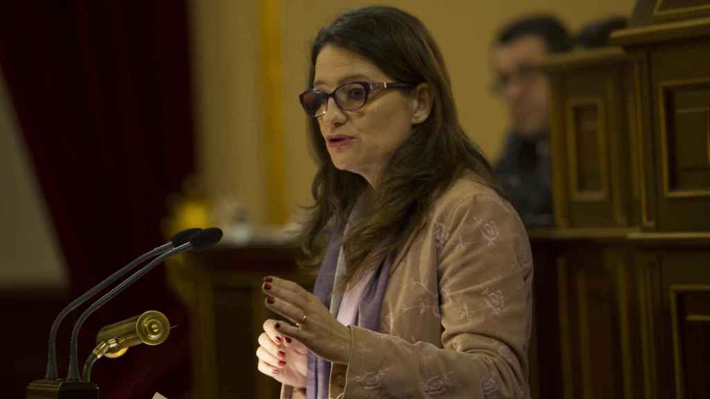 Mónica Oltra durante comisión general de las comunidades autónomas sobre violencia de Género en el Senado Madrid .