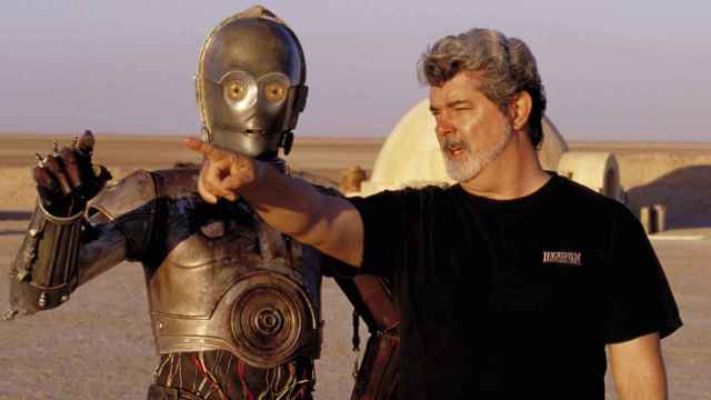 George Lucas en el rodaje de la segunda trilogía.