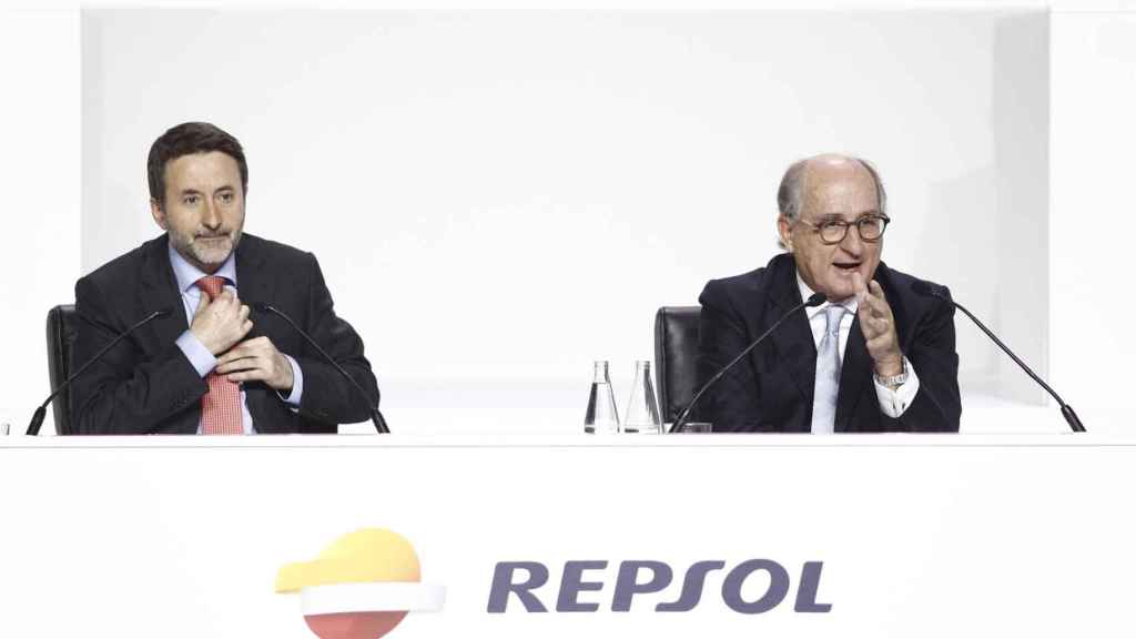 El consejero delegado de Repsol, Josu Jon Imaz, y el presidente Antonio Brufau.