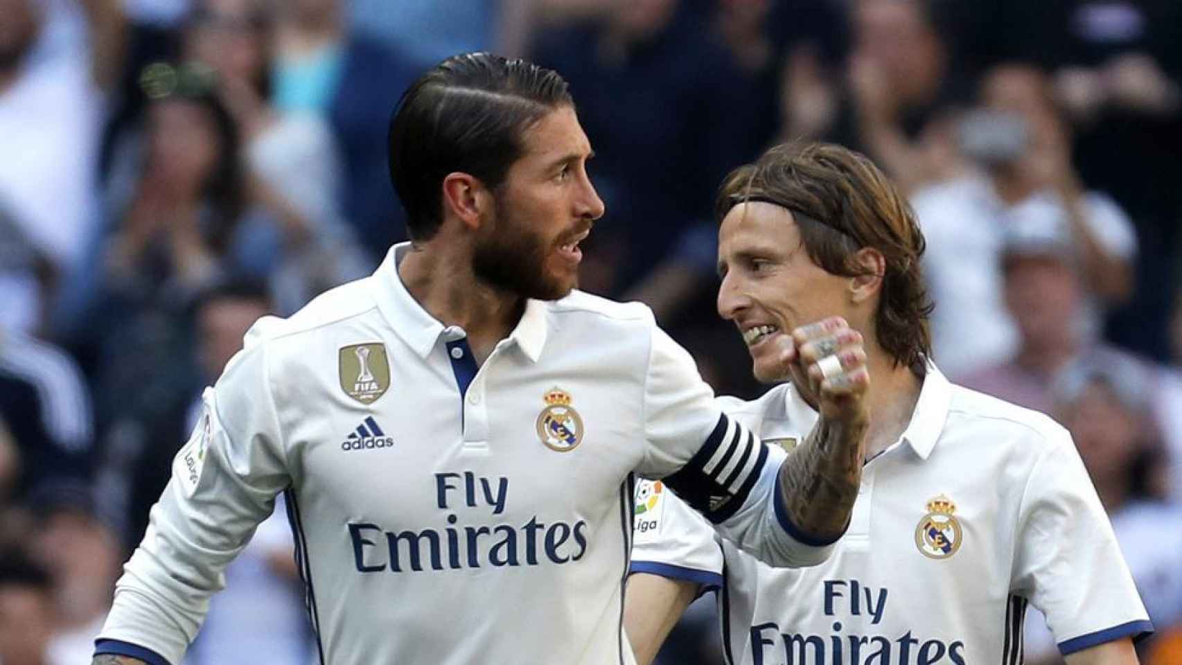 Sergio Ramos y Modric en un partido de esta temporada.