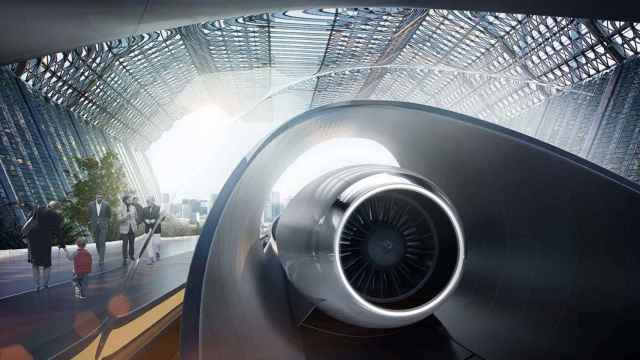 Ilustración de una futura estación de Hyperloop.