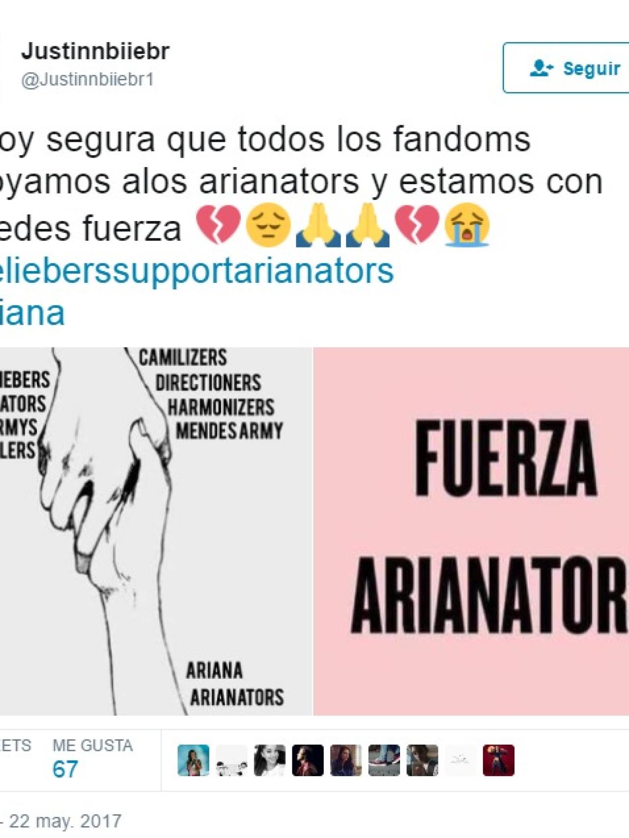 Twitter de una admiradora de Ariana Grande.