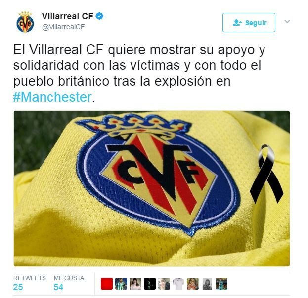 El mundo del fútbol, conmocionado por el atentado de Manchester