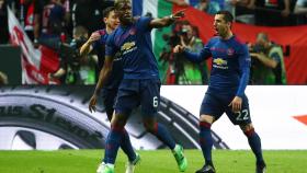 Pogba celebra un gol con el Manchester.