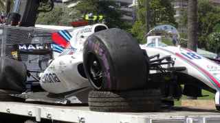 El Williams de Lance Stroll tras el accidente en Mónaco.
