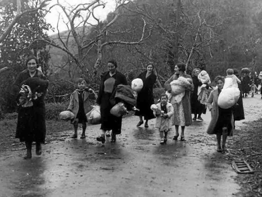 Refugiados españoles, en 1937.