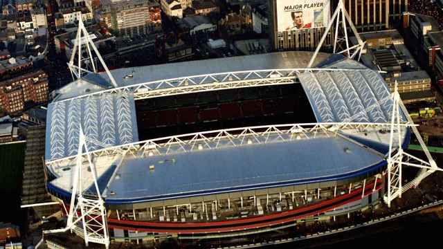 Vista aérea del Millennium Stadium de Cardiff.