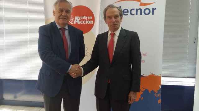 Jaime Montalvo, presidente de Ayuda en Acción, y Fernando Azaola, presidente de la Fundación Elecnor