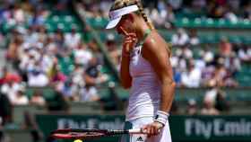Kerber, durante su partido en Roland Garros.