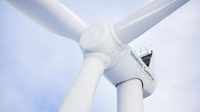 Imagen de un aerogenerador de Siemens Gamesa.