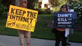 Protesta en defensa de la neutralidad de la red.