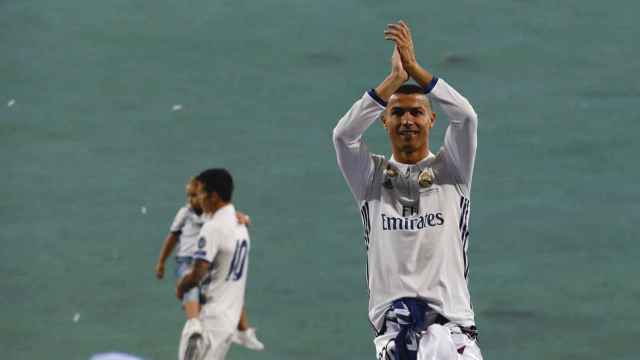 Cristiano Ronaldo celebra el triunfo del Real Madrid en la Champions League.