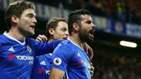 Diego Costa celebra un gol con el Chelsea. Foto chelseafc.com