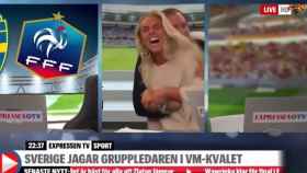 Celebración del gol de Suecia en al televisión nacional