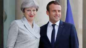 May y Macron, este martes en el Elíseo