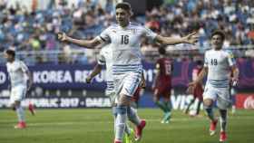 Valverde celebra un gol con Uruguay. Foto: fifa.com