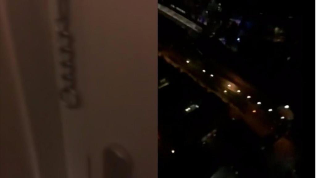 Imagen de la puerta y de la calle desde la planta 23.